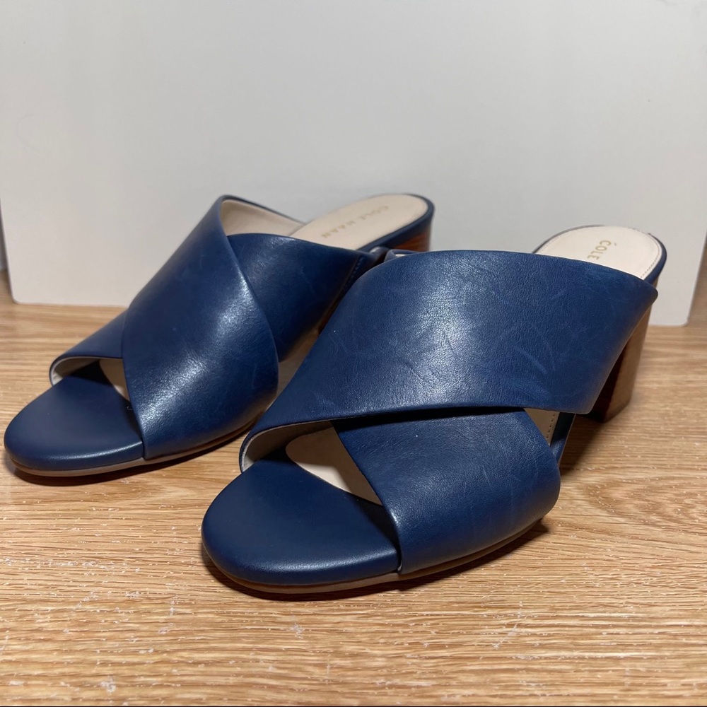 Cole Haan Womens Dakota Leather Slip On Mules Size 7